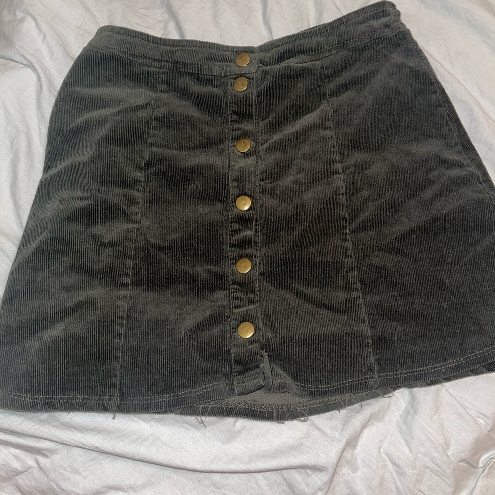 High rise button up skirt